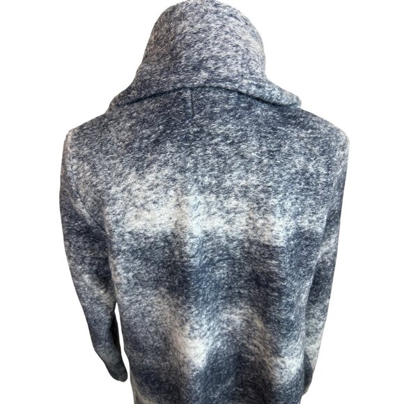 Nanette Lepore Women's L Wool Mohair Open Swing Coat Jacket Gray Pockets Button - Picture 9 of 11